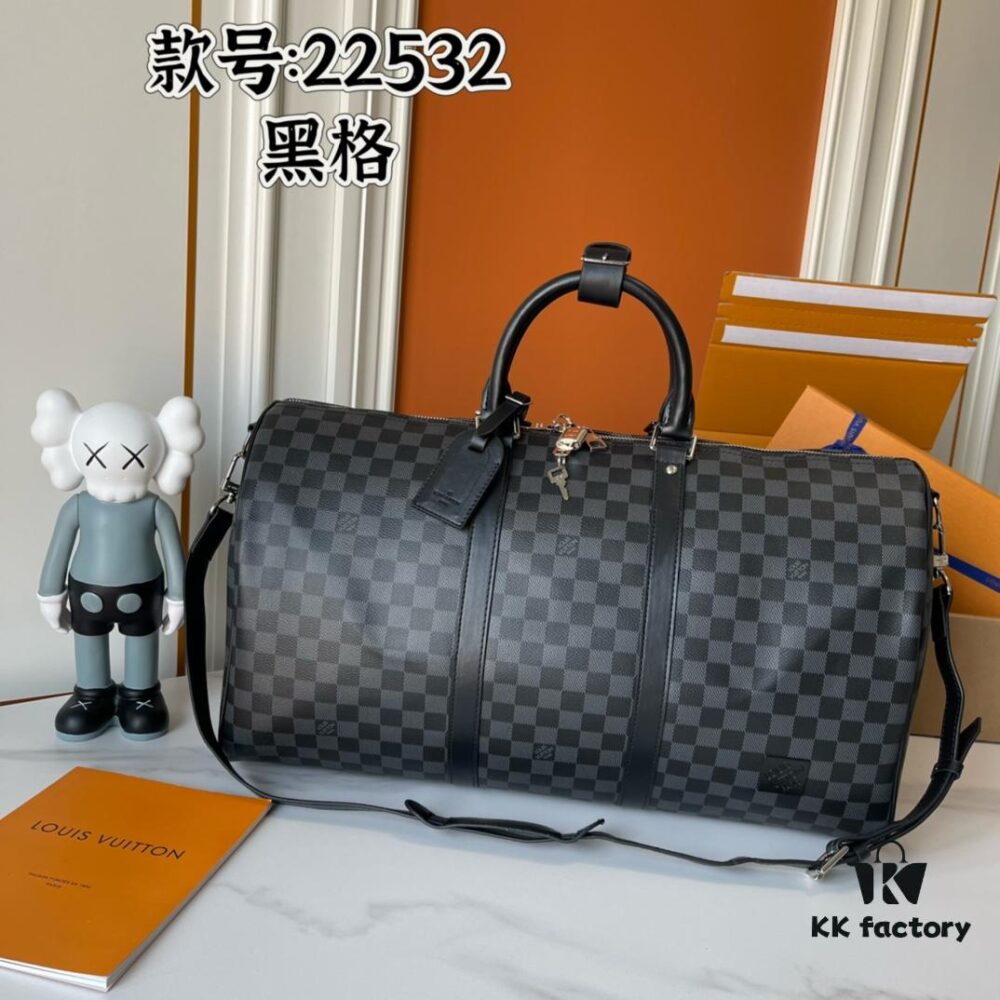 Upgraded Version Latest Model M22532 M41416 M44810 Black GG, Embossed GG, Crosshatch Keepall Shoulder Bag 50 Travel Bag