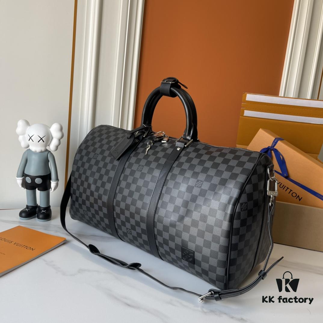 Upgraded Version Latest Model M22532 M41416 M44810 Black GG, Embossed GG, Crosshatch Keepall Shoulder Bag 50 Travel Bag