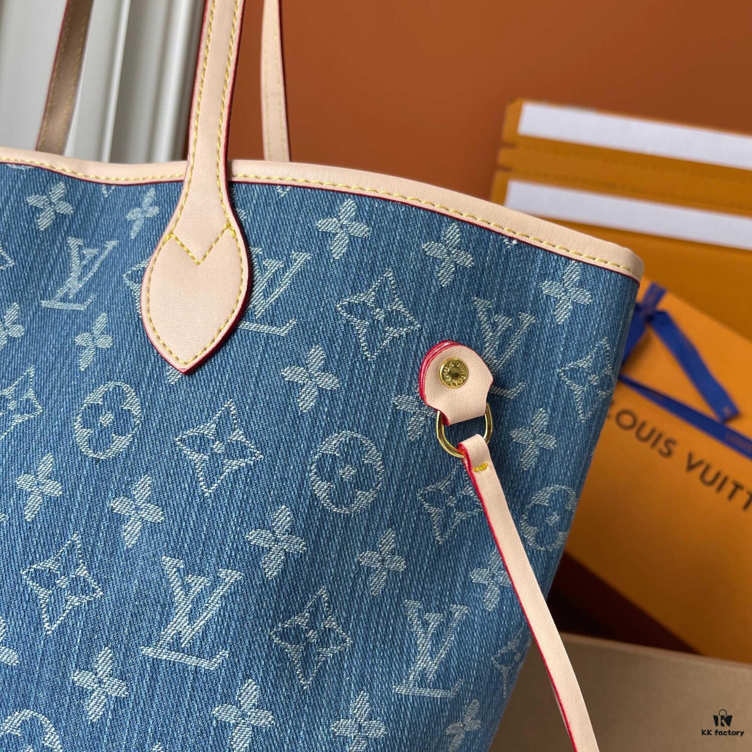 Upgraded M40995 Medium Denim Jacquard Tote Bag 💋💋 Louis Vuitton New Neverfull – A Fresh Take on a Classic Handbag