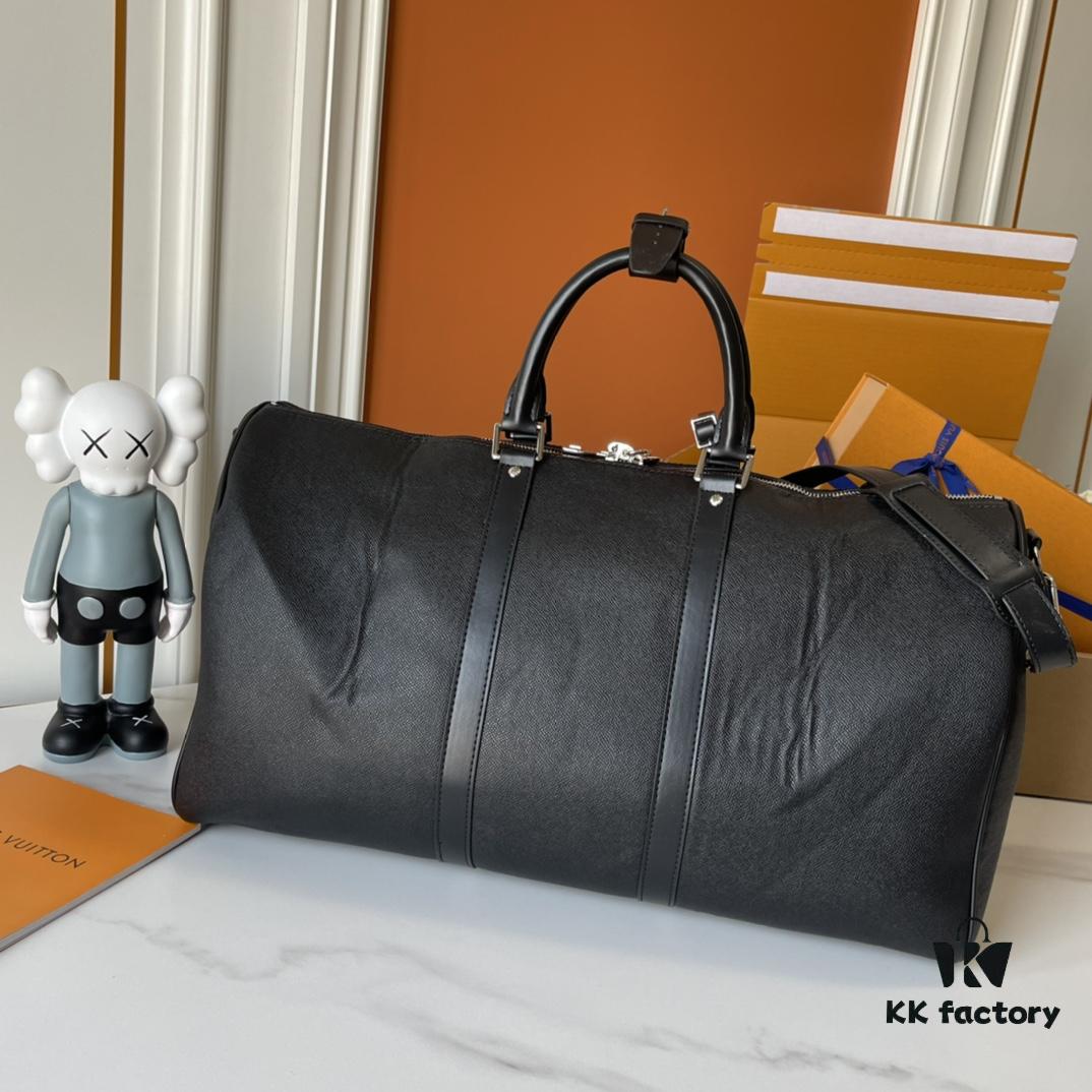 Upgraded Version Latest Model M22532 M41416 M44810 Black Grid Pressed Grid Cross Texture Keepall Bandoulière 50 Travel Bag