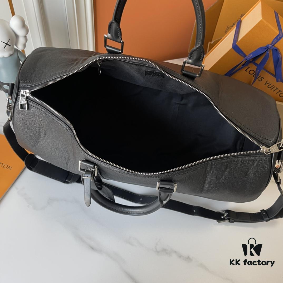 Upgraded Version Latest Model M22532 M41416 M44810 Black Grid Pressed Grid Cross Texture Keepall Bandoulière 50 Travel Bag