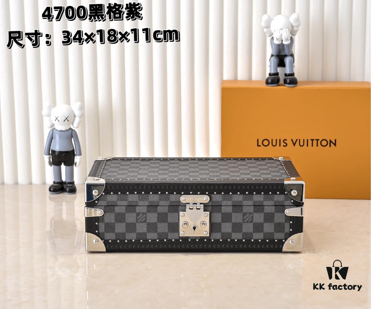 Top-Grade Original M4700B [Exclusive Shoot, Upgraded Authentic Version] 8-Watch Case with Black Grid and Purple Interior