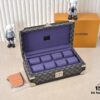 Top-Grade Original M4700B [Exclusive Shoot, Upgraded Authentic Version] 8-Watch Case with Black Grid and Purple Interior