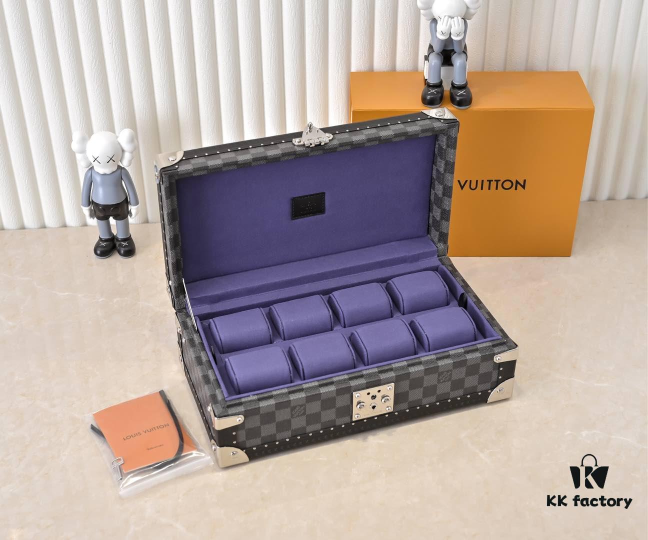 Top-Grade Original M4700B [Exclusive Shoot, Upgraded Authentic Version] 8-Watch Case with Black Grid and Purple Interior