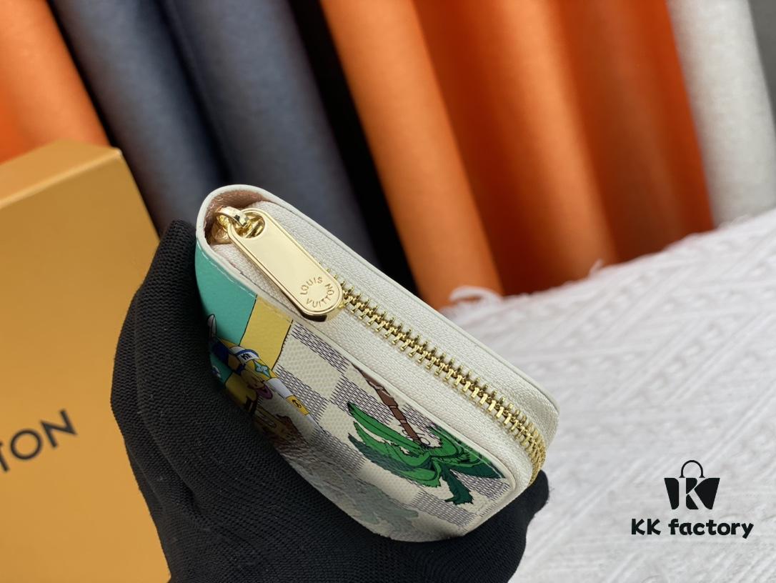 Wallet M82839 White Check This collectible multi-compartment zip wallet is crafted from Monogram canvas from the Vivienne Holidays 2022 collection, featuring a delicate print of Vivienne, Louis Vuitton's mascot, standing in front of the brand's avant-garde Tokyo boutique with Japan's iconic Mount Fuji in the background. This vibrant high-end wallet feels like an invitation to travel and makes a perfect gift.