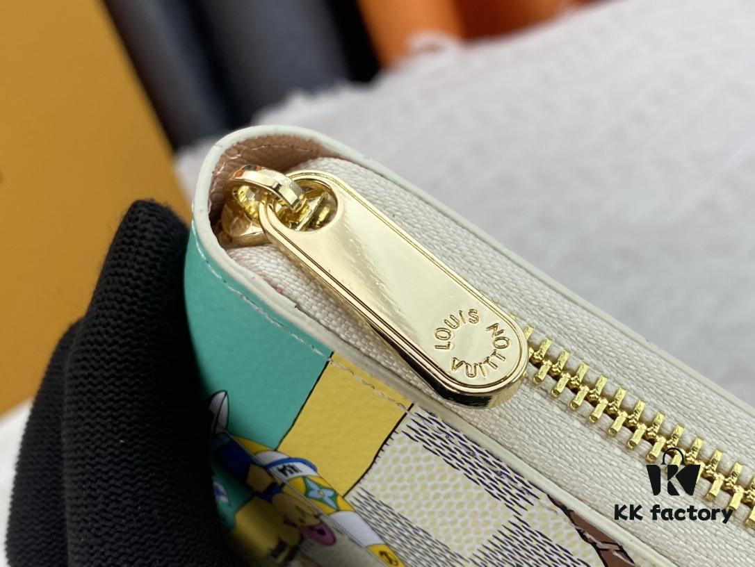 Wallet M82839 White Check This collectible multi-compartment zip wallet is crafted from Monogram canvas from the Vivienne Holidays 2022 collection, featuring a delicate print of Vivienne, Louis Vuitton's mascot, standing in front of the brand's avant-garde Tokyo boutique with Japan's iconic Mount Fuji in the background. This vibrant high-end wallet feels like an invitation to travel and makes a perfect gift.