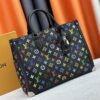 M13079 New White Tricolor LV Louis Vuitton x Murakami Women's Shoulder Bag Tote Bag Size 34
