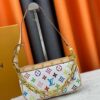 M13404 M13663 Black Color White Color This Pochette Accessoires handbag is crafted from coated canvas featuring a vibrant Monogram pattern, showcasing the dynamic style of the Louis Vuitton × Takashi Murakami collaboration collection