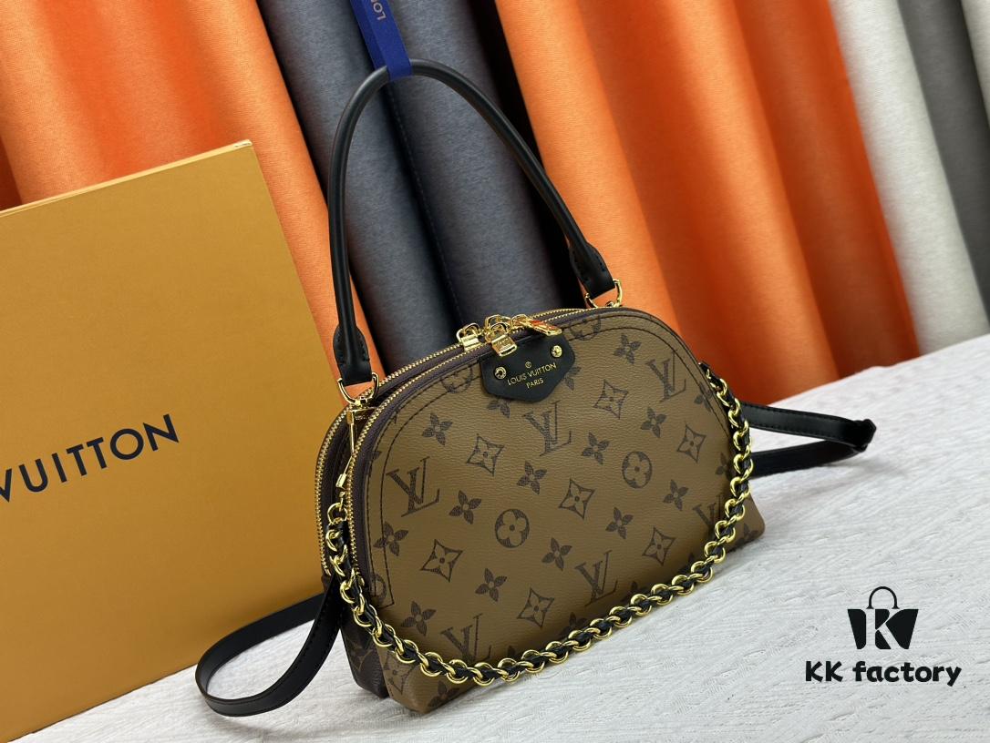 M12996 LV Half-Moon Double Zipper Handbag
