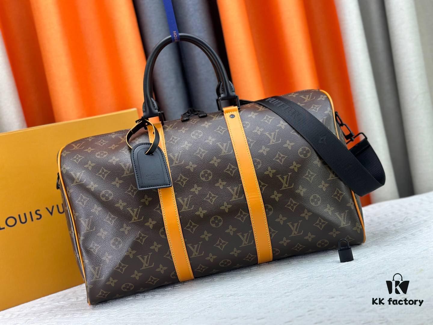 Keepall Bandoulière 45 Travel Bag in Monogram Macassar Coated Canvas