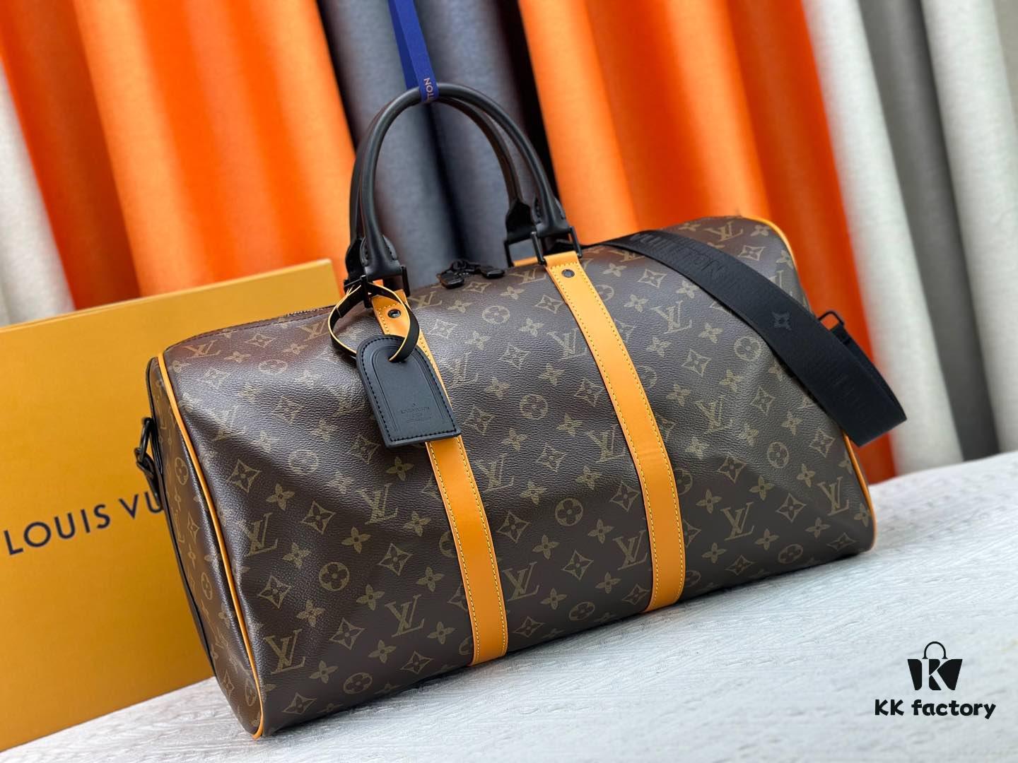 Keepall Bandoulière 45 Travel Bag in Monogram Macassar Coated Canvas