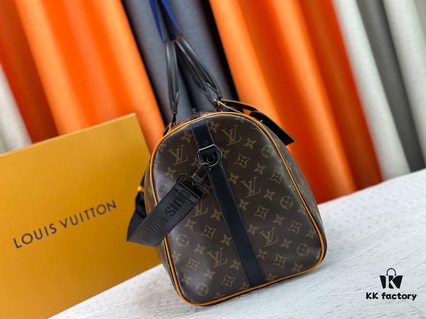 Keepall Bandoulière 45 Travel Bag in Monogram Macassar Coated Canvas