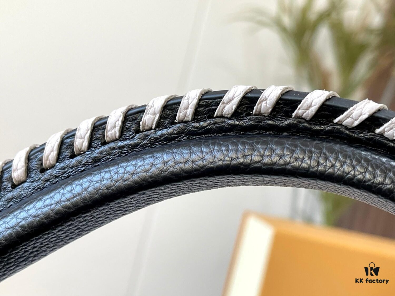 Upgraded M21121 Black Woven Gold Buckle Capucines MM