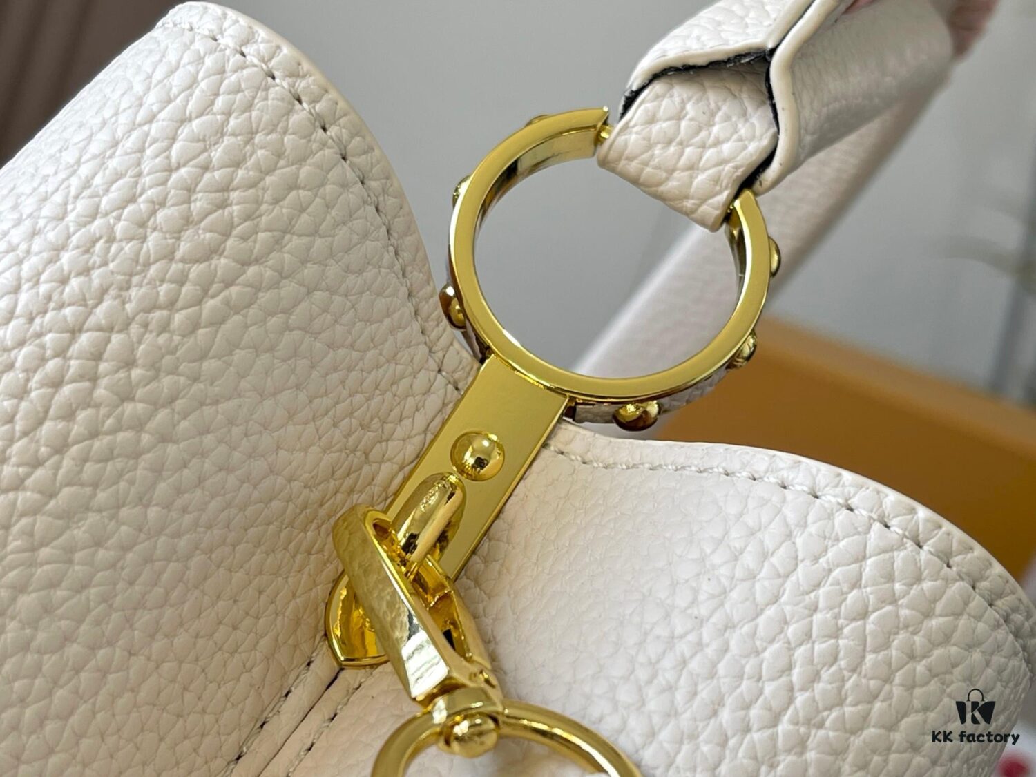 Upgraded M21121 Pearl White Woven Gold Buckle