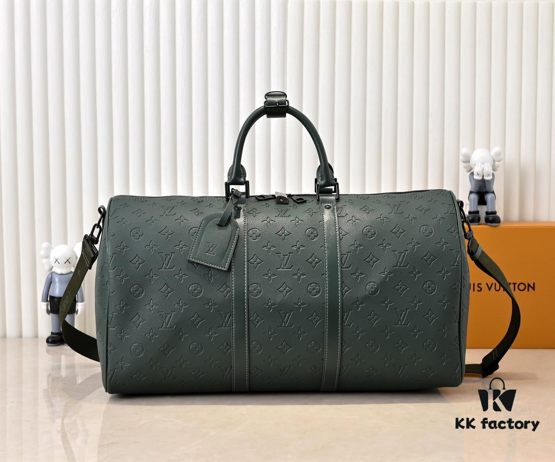 Guangzhou Batch Upgraded Original Version Model 24440 Green Embossed 41416 Keepall Bandoulière Travel Bag