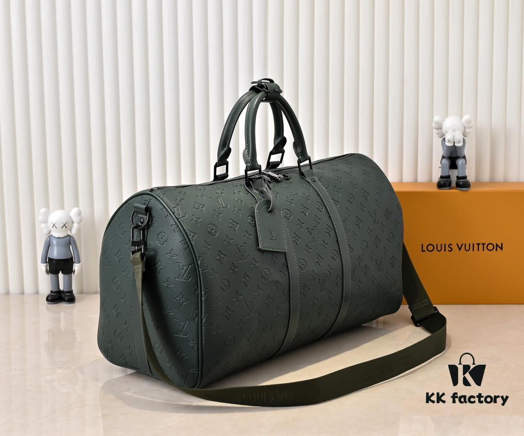 Guangzhou Batch Upgraded Original Version Model 24440 Green Embossed 41416 Keepall Bandoulière Travel Bag