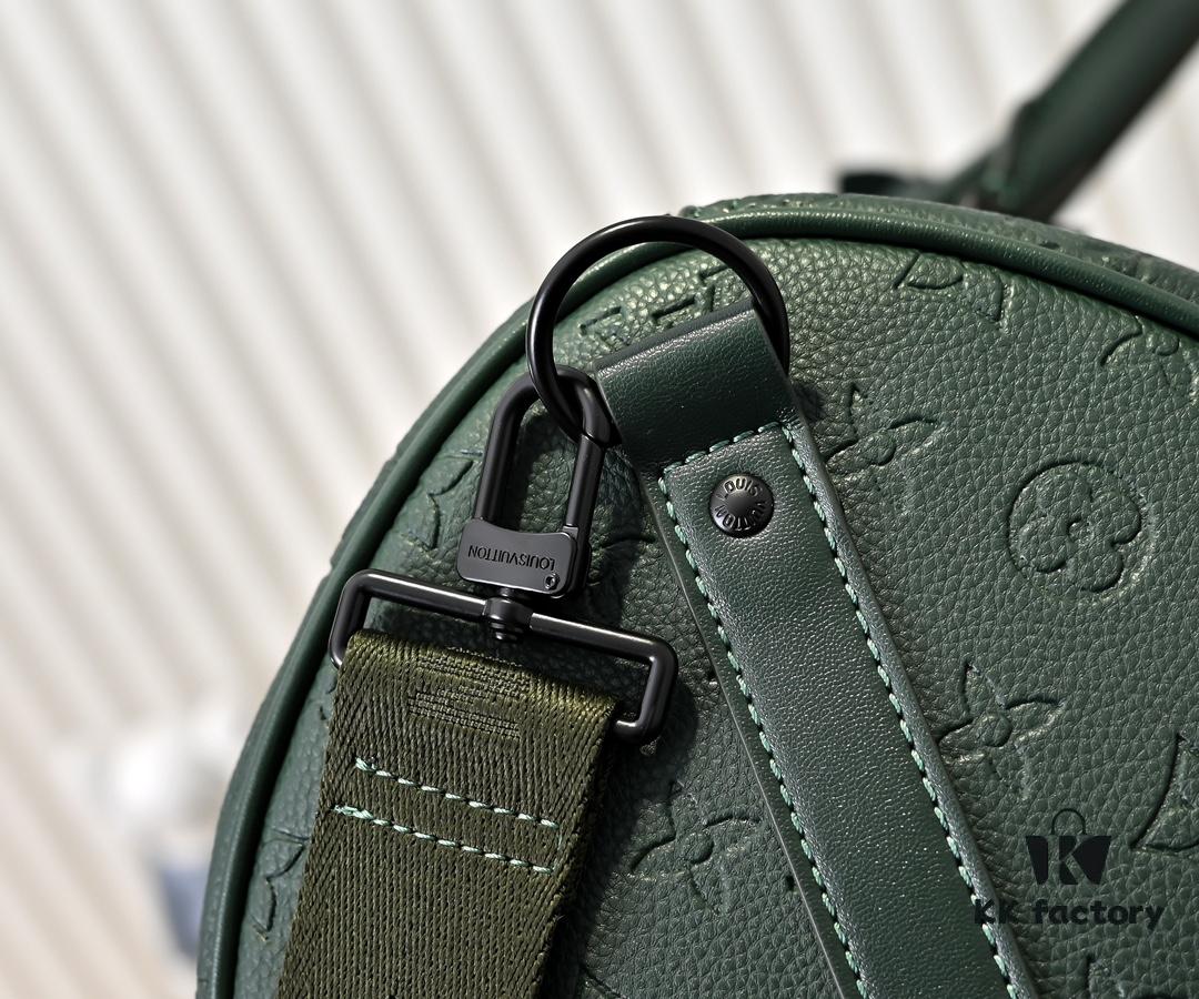Guangzhou Batch Upgraded Original Version Model 24440 Green Embossed 41416 Keepall Bandoulière Travel Bag