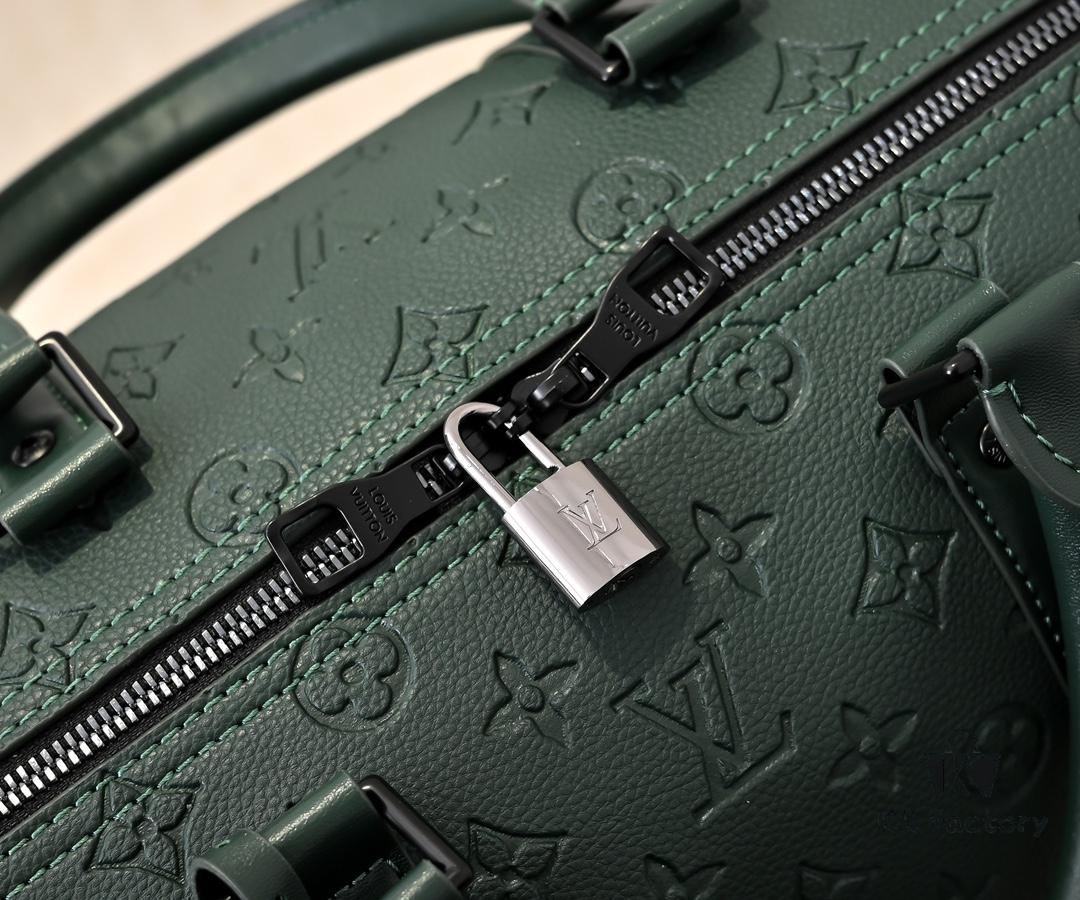 Guangzhou Batch Upgraded Original Version Model 24440 Green Embossed 41416 Keepall Bandoulière Travel Bag