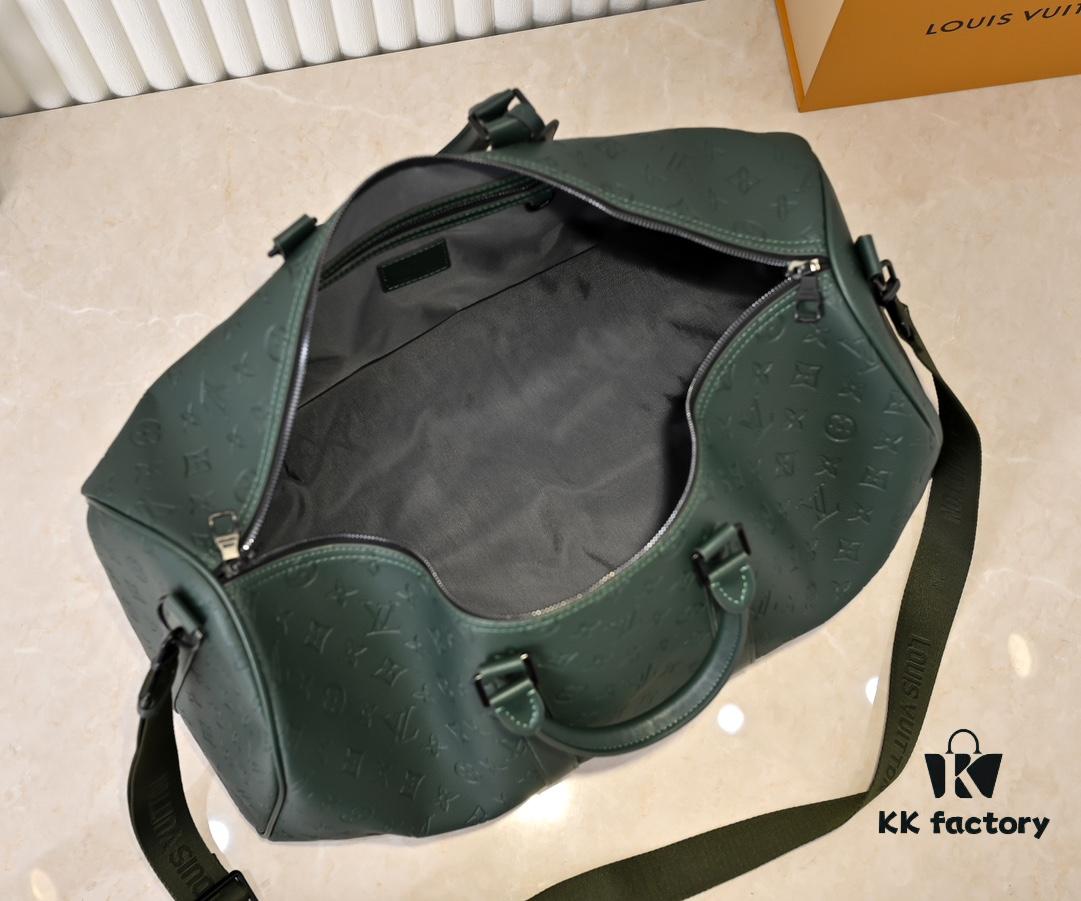 Guangzhou Batch Upgraded Original Version Model 24440 Green Embossed 41416 Keepall Bandoulière Travel Bag