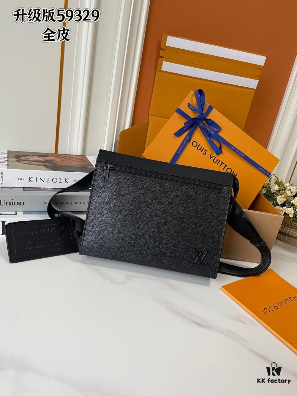 Upgraded 170 M59329 New Full Leather 2-Piece Set Messenger Voyage Bag