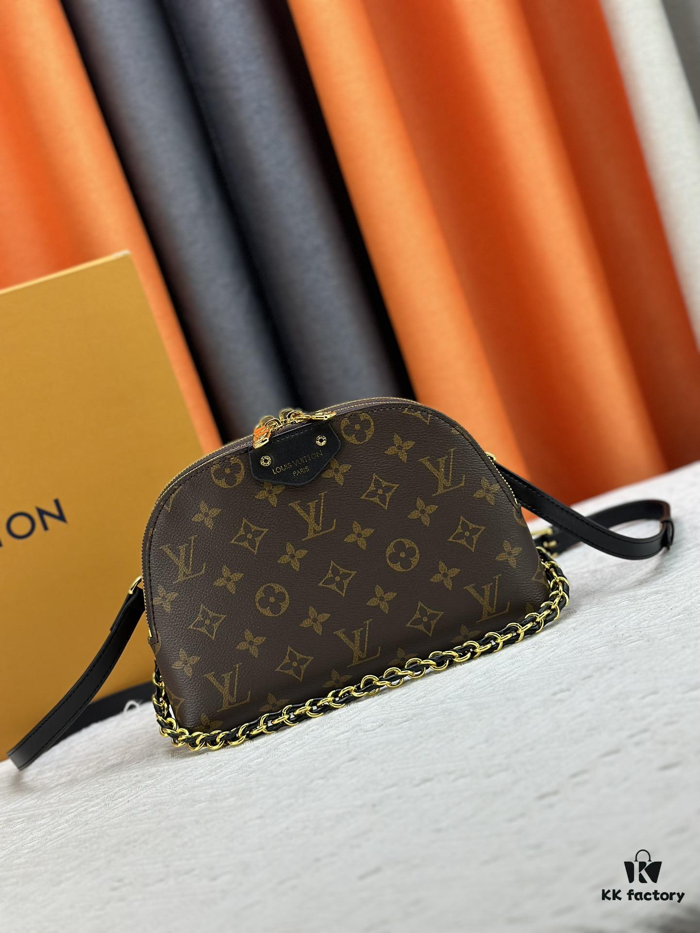 M12996 LV Half-Moon Dual-Zip Handbag