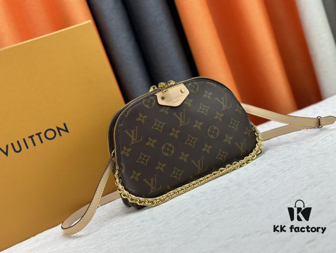 M12996 LV Crescent Double-Zipper Handbag