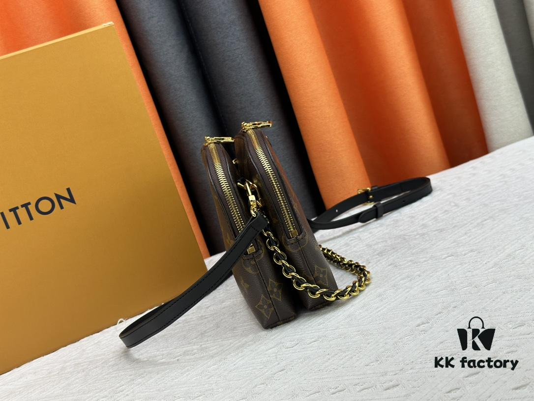 M12996 LV Half-Moon Dual-Zip Handbag