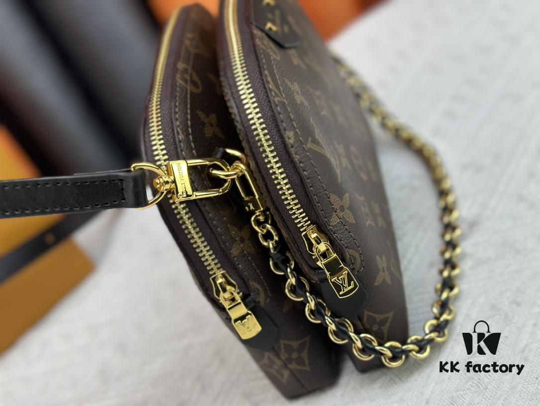 M12996 LV Crescent Double-Zip Handbag