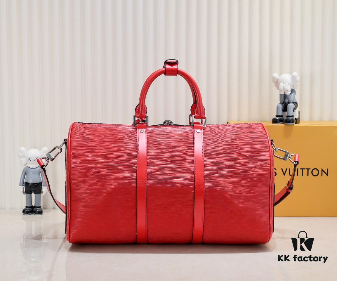 Real-shot Genuine Two-layer Cowhide Supreme Keepall Travel Bag 45cm