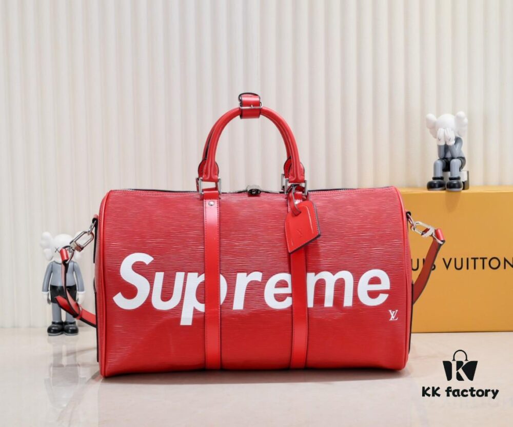 Real-shot Genuine Two-layer Cowhide Supreme Keepall Travel Bag 45cm