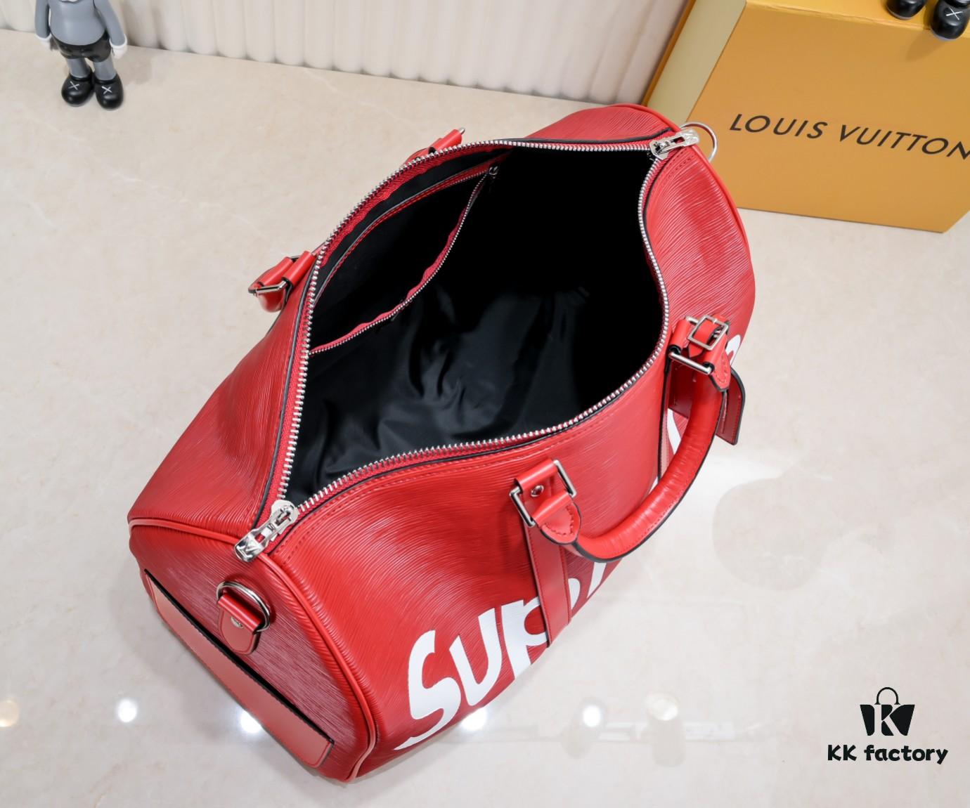 Real-shot Genuine Two-layer Cowhide Supreme Keepall Travel Bag 45cm