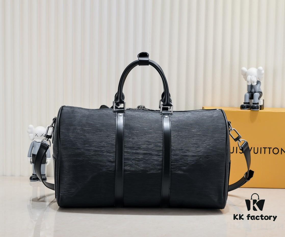 Authentic Shot Genuine Cowhide Supreme Keepall Travel Bag 45cm M41416 M53419 Super Popular🔥 LV x Supreme Collaboration