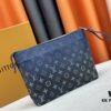 New Arrival 'Louis Vuitton' Handheld Clutch Bag 💼 M11545 Blue LOUIS VUITTON Pochette Voyage Letter Logo Zip Closure Leather Unisex Men's and Couples Bag in Multiple Colors