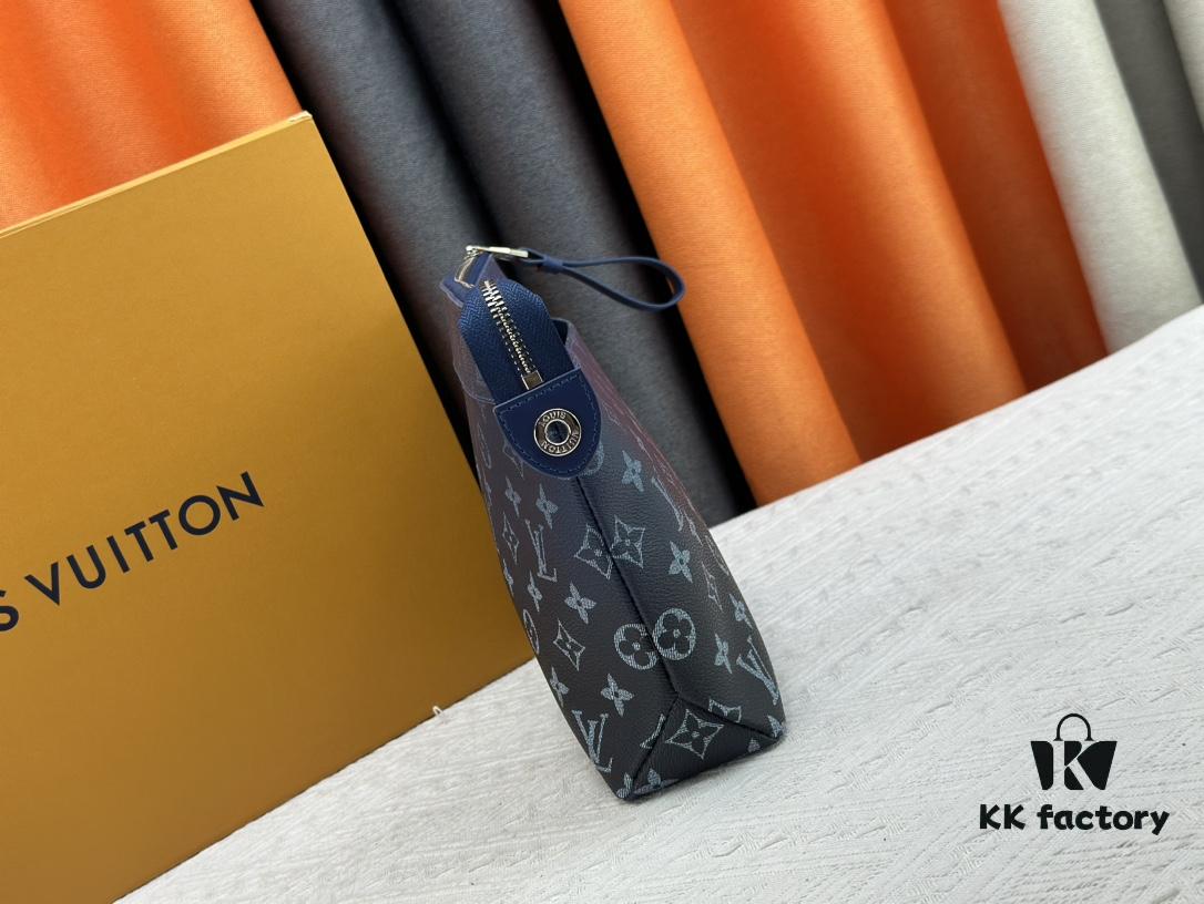 New Arrival 'Louis Vuitton' Handheld Clutch Bag 💼 M11545 Blue LOUIS VUITTON Pochette Voyage Letter Logo Zip Closure Leather Unisex Men's and Couples Bag in Multiple Colors