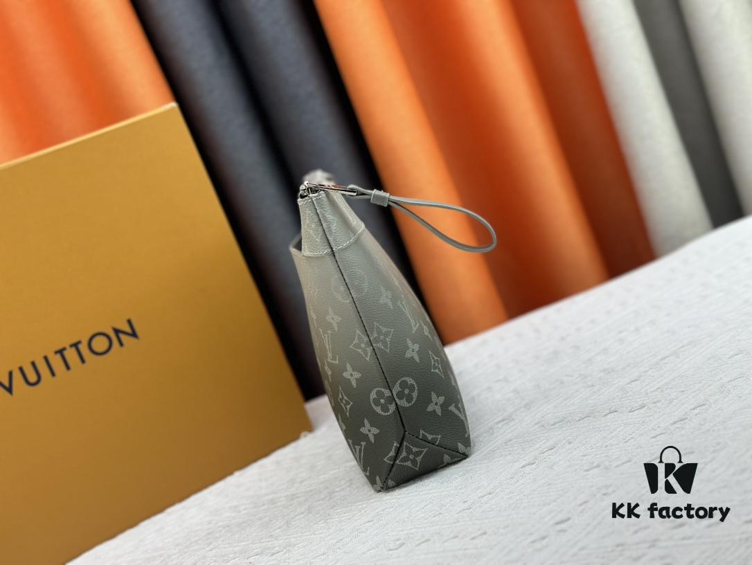 New Arrival 'Louis Vuitton' Clutch Bag M11545 Gray-Green LOUIS VUITTON Pochette Voyage Zip Closure with Letter Logo, Leather Unisex Clutch for Men and Women, Multiple Colors