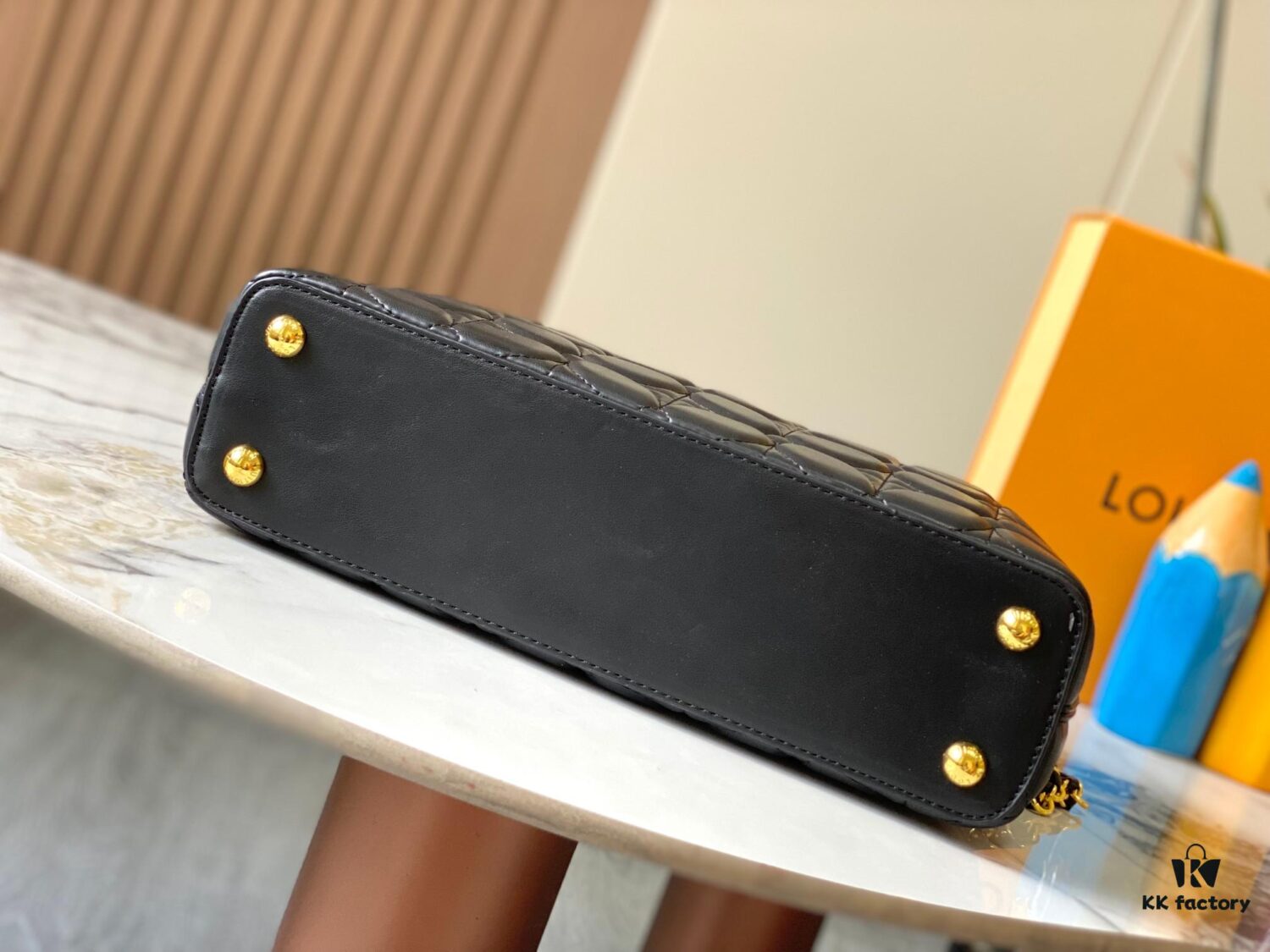 Upgraded M23999 Black Monogram Embroidered Floral Capucines BB Bag