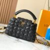 Upgraded M23998 Black Monogram Embroidered Floral Capucines Mini Bag