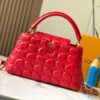 Upgraded M23999 Red Monogram Embroidered Floral Capucines BB Bag