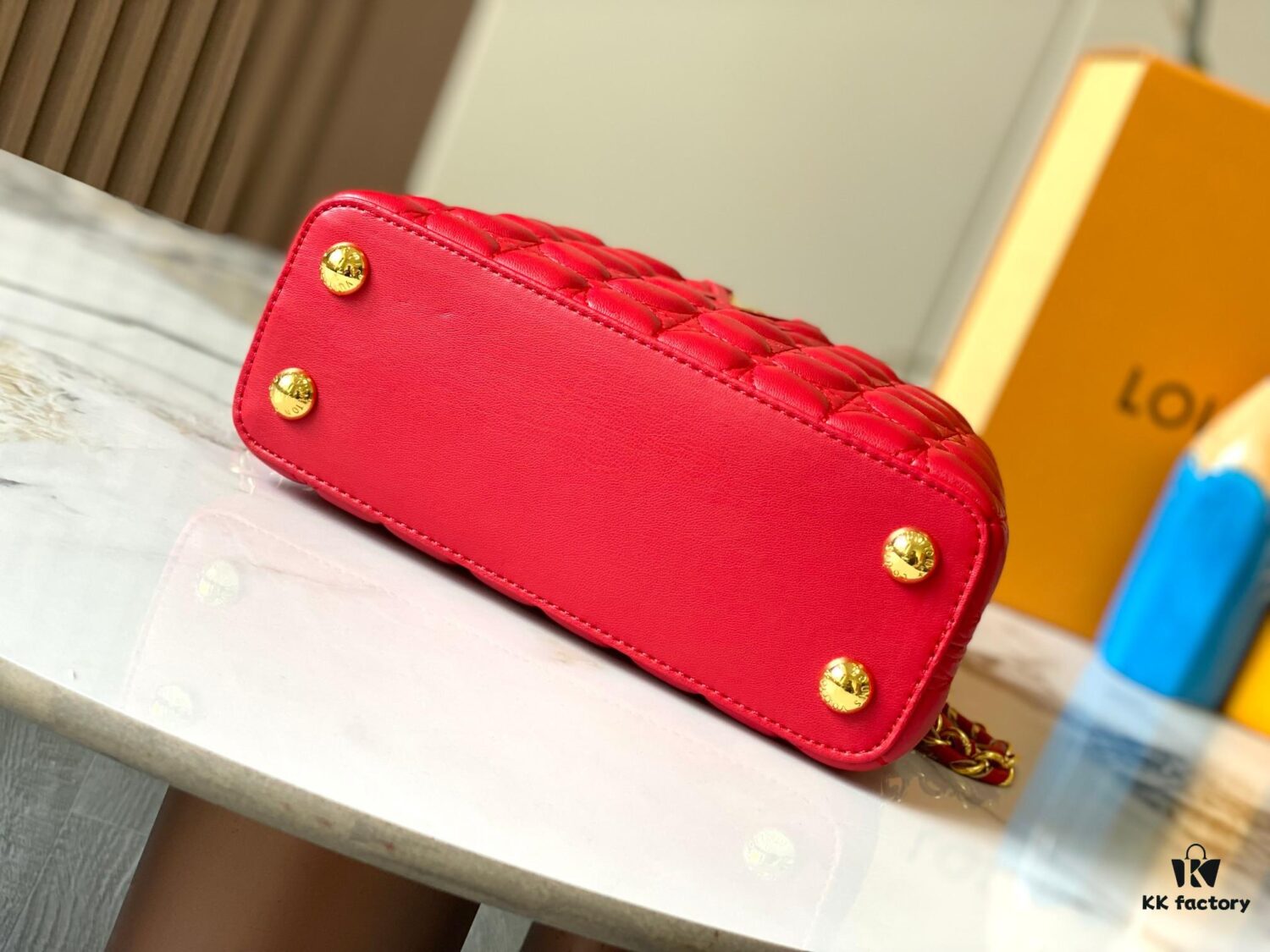 Upgraded M23998 Red Monogram Embroidered Floral Capucines Mini Bag