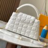 Upgraded M23999 White Monogram Embroidered Floral Capucines BB Bag