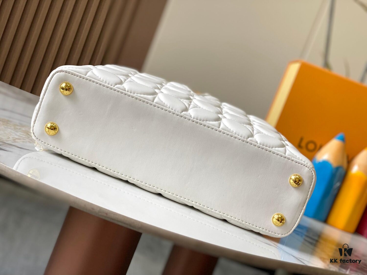 Upgraded M23999 White Monogram Embroidered Floral Capucines BB Bag