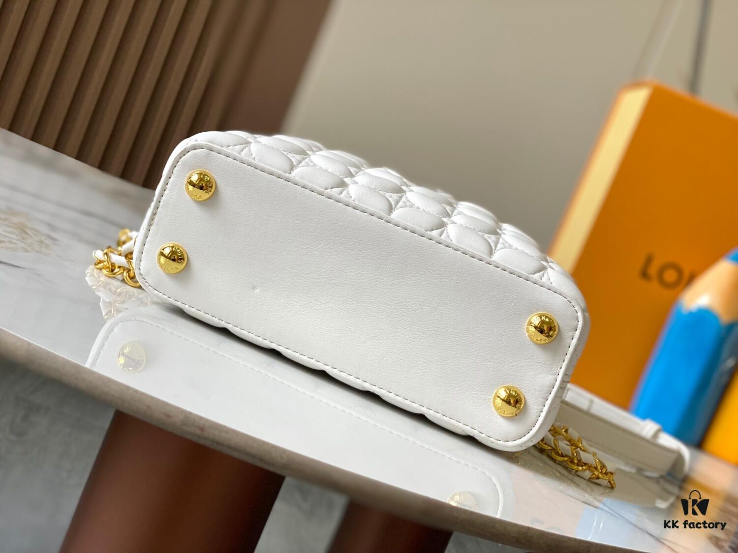 Upgraded M23998 White Monogram Embroidered Floral Capucines Mini Bag