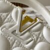 Upgraded M23998 White Monogram Embroidered Floral Capucines Mini Bag