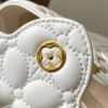 Upgraded M23998 White Monogram Embroidered Floral Capucines Mini Bag