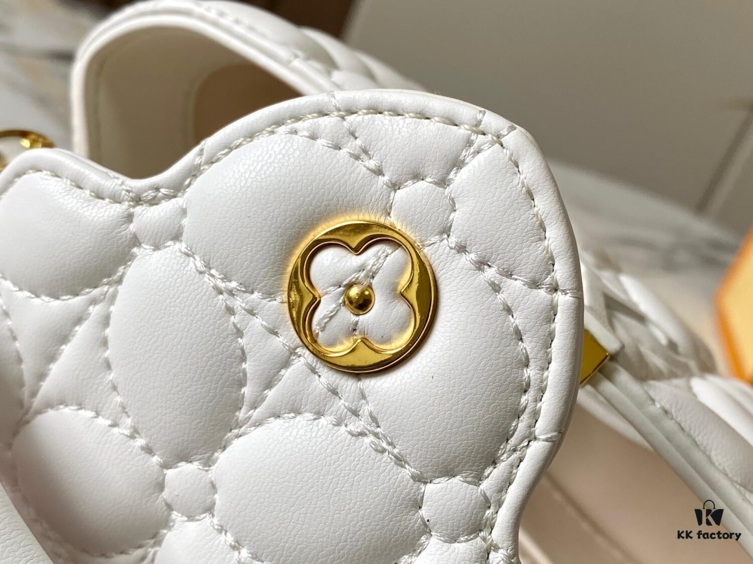 Upgraded M23998 White Monogram Embroidered Floral Capucines Mini Bag