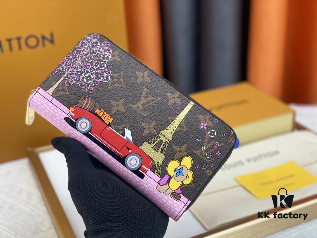 M81630. 👏👏Vivienne Holidays 2022 Collection Limited Edition Zippy Single Compartment Wallet, Showcasing Louis Vuitton's Travel Heritage