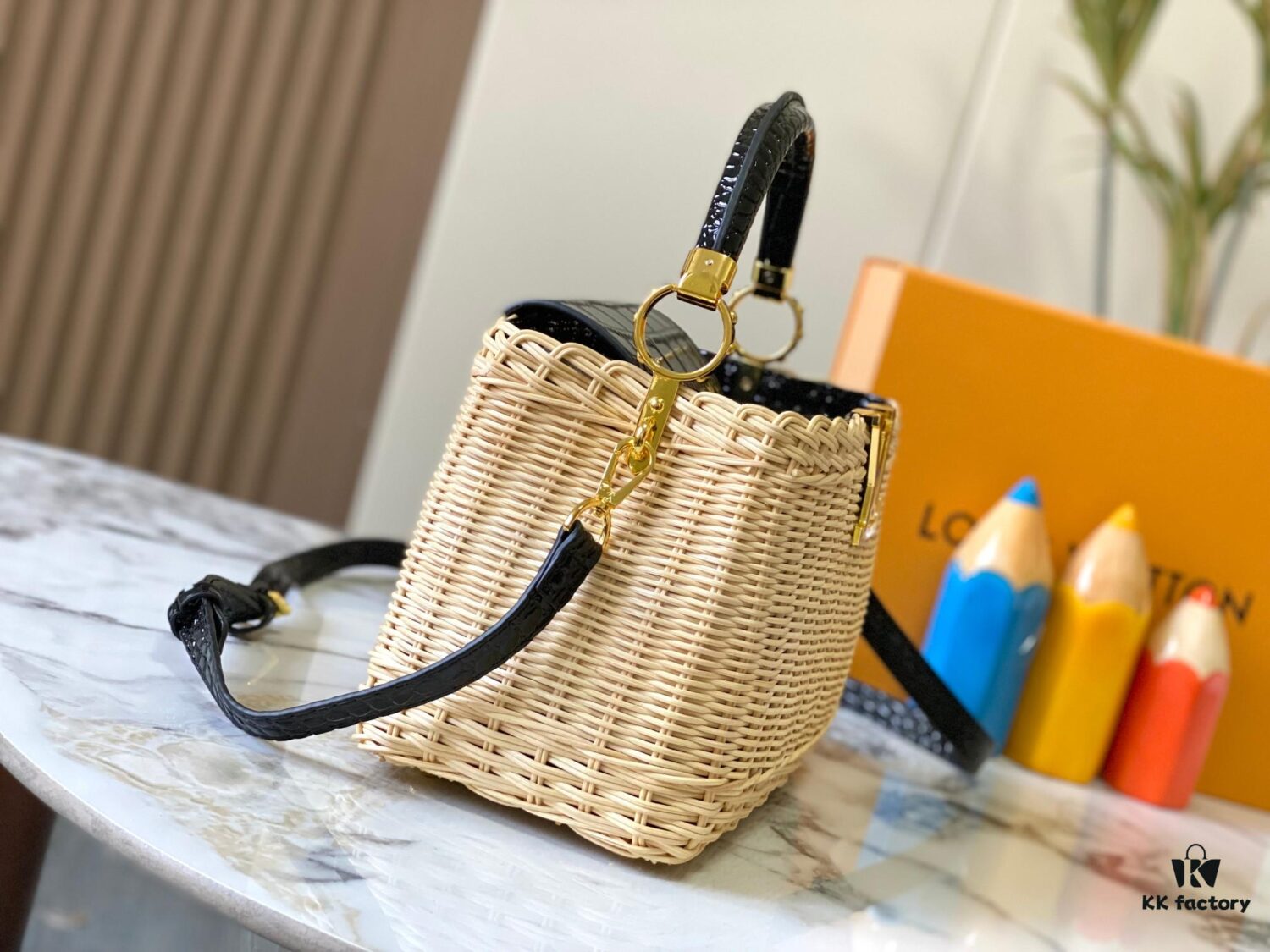 Upgraded M11619 Crocodile-Texture Capucines BB Bag