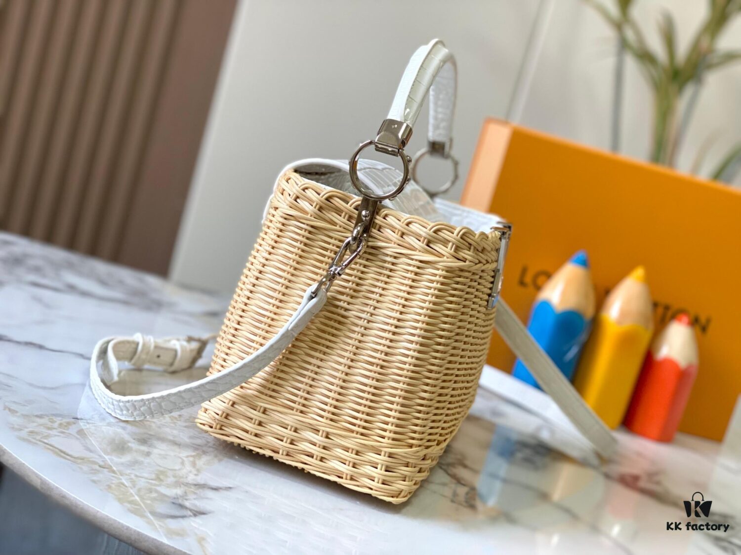 Upgraded M11619 Crocodile-Texture Capucines BB Bag