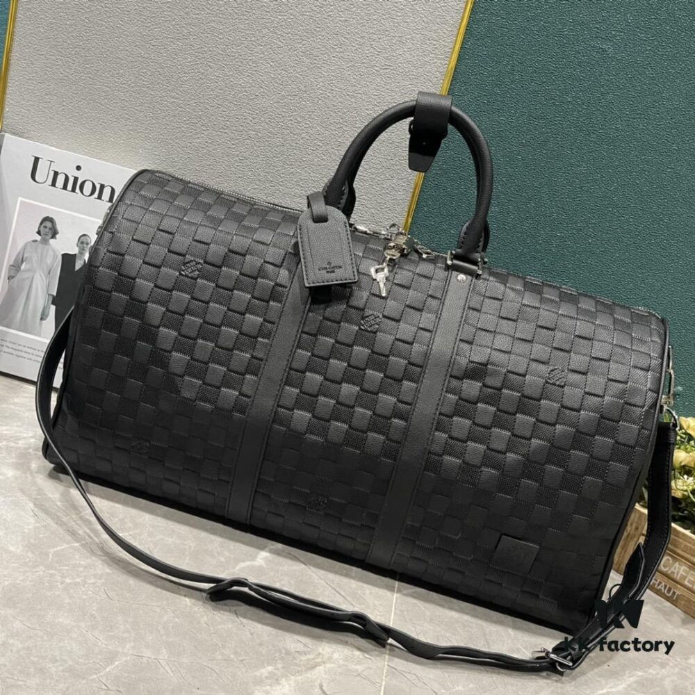 Upgraded Version 240 Latest Model M22532 M41416 M44810 Black Grid, Pressed Grid, Crosshatch Keepall Bandoulière 50 Travel Bag