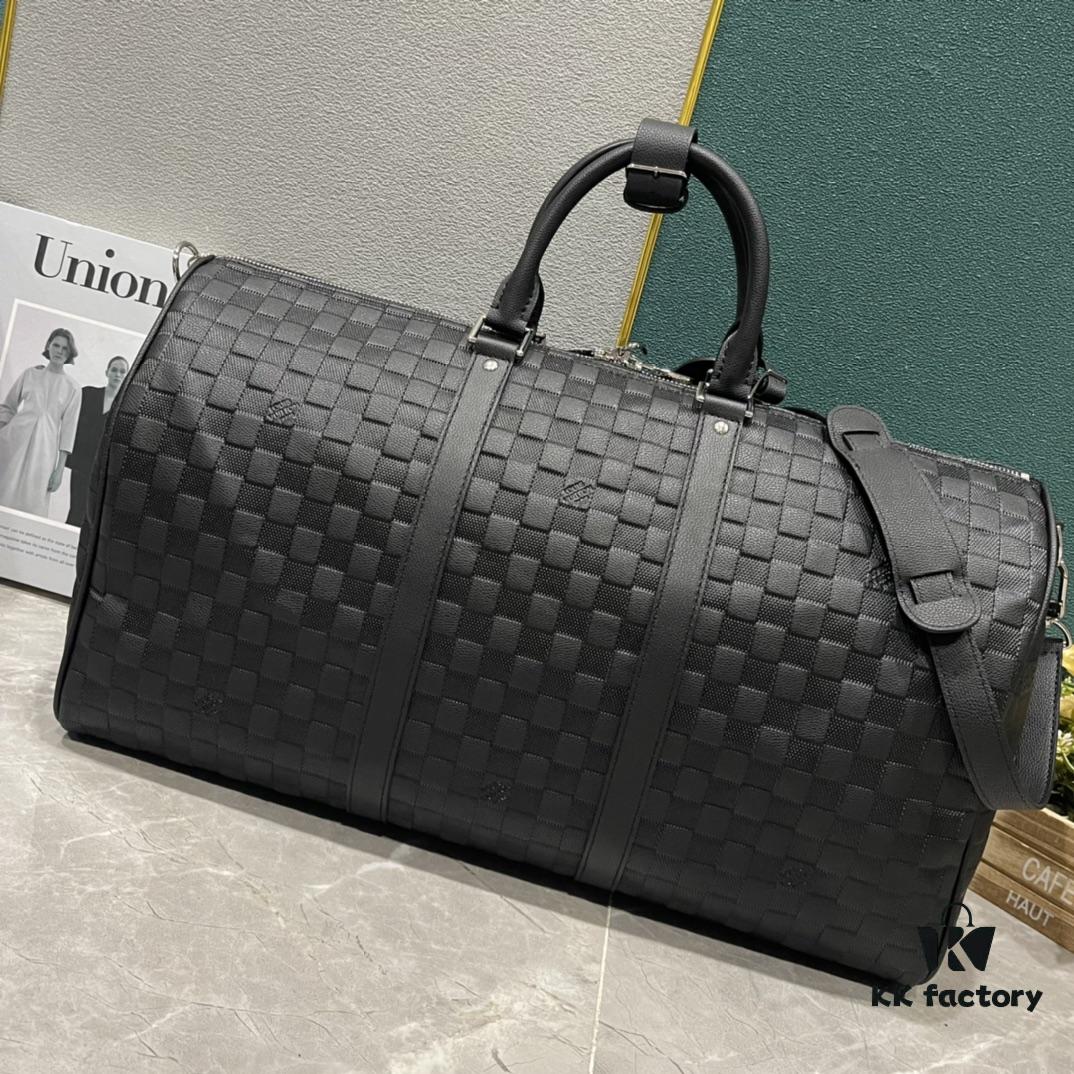 Upgraded Version 240 Latest Model M22532 M41416 M44810 Black Grid, Pressed Grid, Crosshatch Keepall Bandoulière 50 Travel Bag